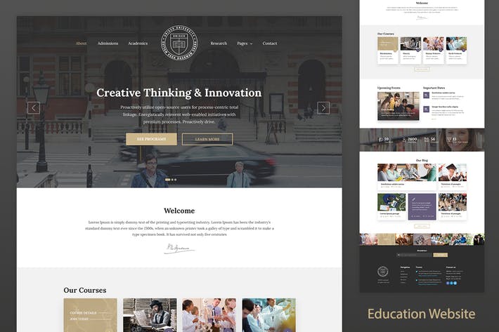 Education Resposnive Website Template — Unisco