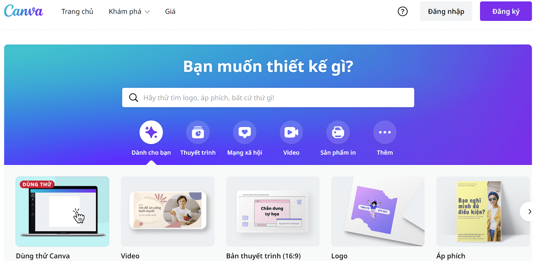 Giao diện tài khoản Canva Premium